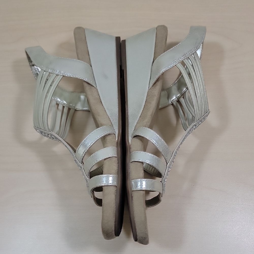 Kelly & Katie Valka Silver Rhinestone Strappy Gladiator Sandal - Picture 8 of 12